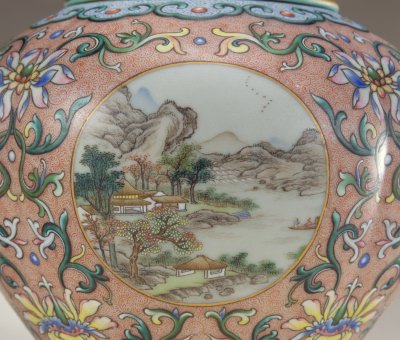 图片[2]-Pot with pastel color, four seasons, mountains and waters-China Archive